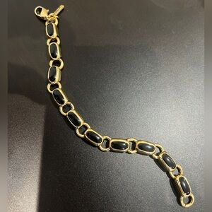 D’ORLAN Link Gold Tennis Bracelet Signed Tag Enamel Elegant Plated Vintage Retro